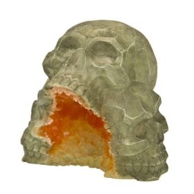 Exotic Environments Skull Mountain Geode Stone Aquarium Ornament - 5"L x 4.5"W x 4.75"H