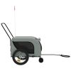 Pet Bike Trailer Gray and Black Oxford Fabric and Iron