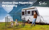 Dog Playpen Indoor Outdoor, 24" Height 8 Panels Fence with Anti-Rust Coating, Metal Heavy Portable Foldable Dog Pen for Large, Medium Small Dogs RV Ya