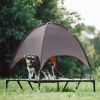 Elevated Pet Dog Bed Tent with Canopy, Pet Puppy Bed Outdoor Tent House, Breathable Portable Dog Cushion with Sun Canopy Double-Layer Camp Tent